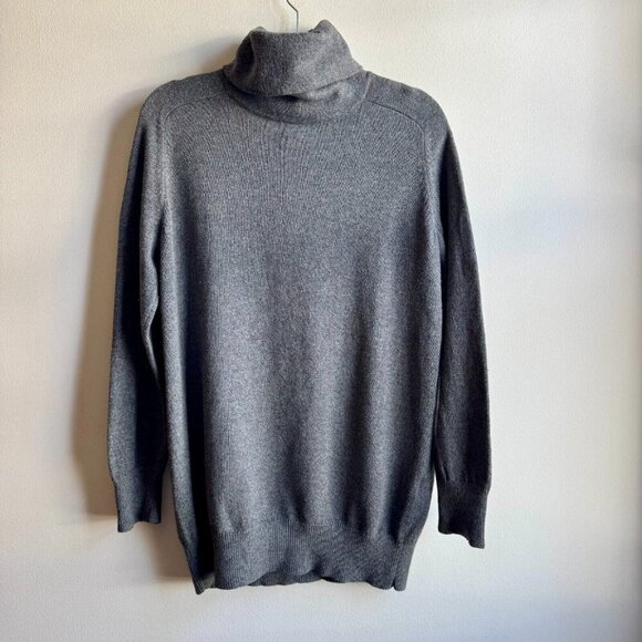 Lands End Womens Wool Blend Gray Turtleneck Sweater Size Medium - Picture 1 of 5